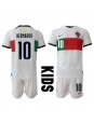 Portugal Bernardo Silva #10 Auswärts Trikotsatz für Kinder WM 2022 Kurzarm (+ Kurze Hosen)